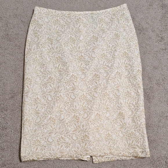 Liz Claiborne Cream Pencil Skirt Knee-Length Cocktail - Picture 1 of 3